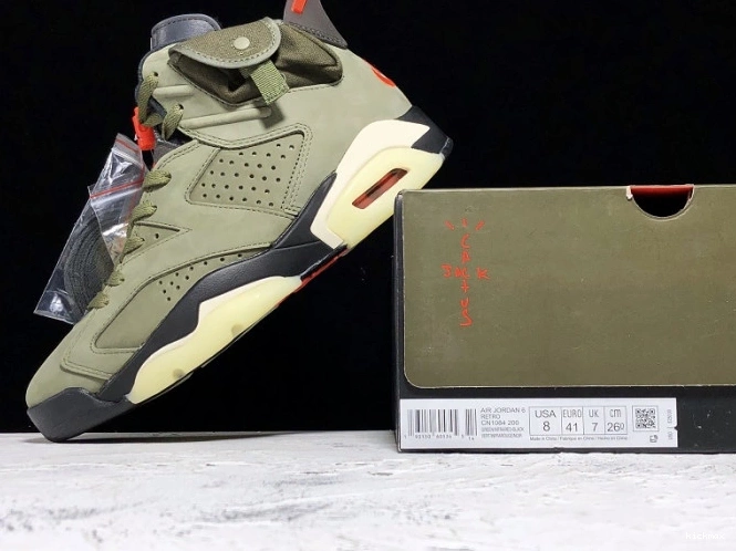 Cheap Jordan CN1084-200 6 Travis Scott Air x Olive Medium 0815